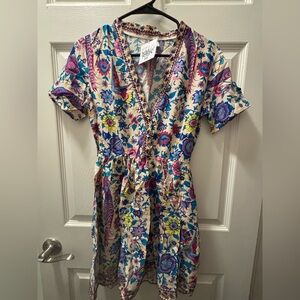 Wicked AF - Floral V-Neck Dress with Short Sleeves